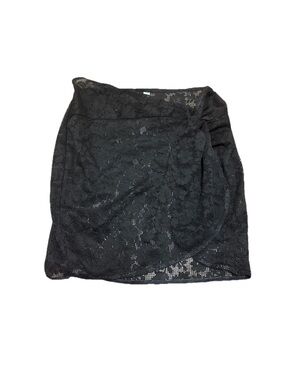 Victoria's Secret Black Floral Lace sheer Mini Skirt cover up size xs/small